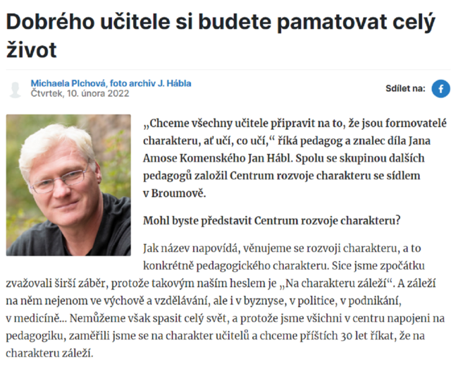 Dobrého učitele si budete pamatovat celý život
