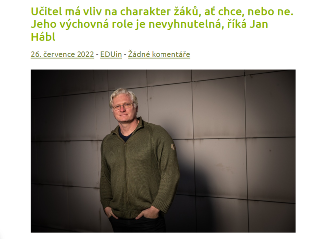Učitel má vliv na charakter žáků
